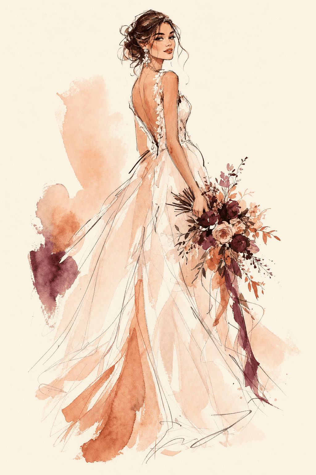 The bride — First look, drawn live