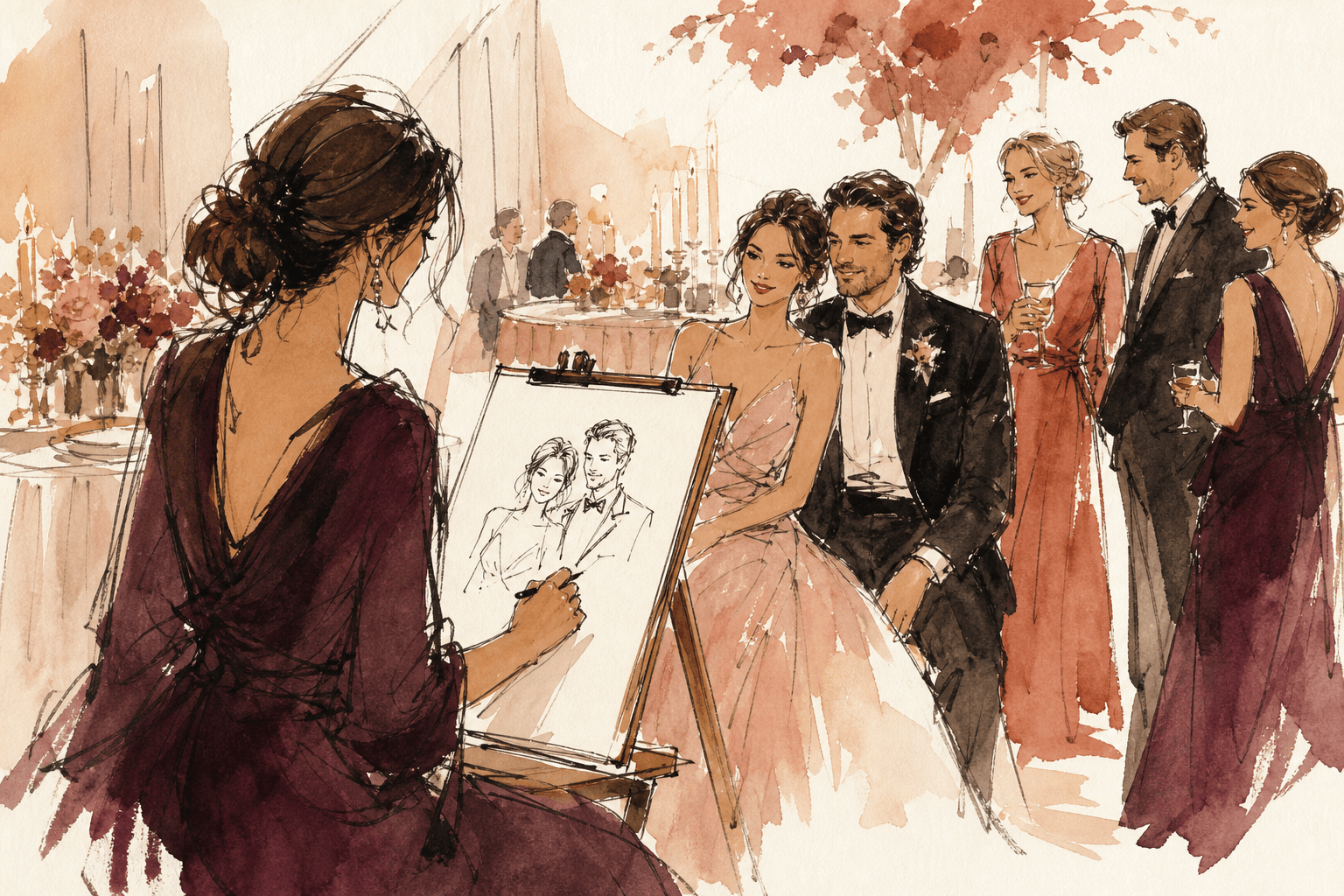 Olivia drawing live at an event